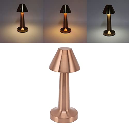 LED-Tischlampe, wiederaufladbar, 3 Farbvarianten, modernes Design, rutschfest, kabellos für den Nachttisch (Roségold) von Tnfeeon