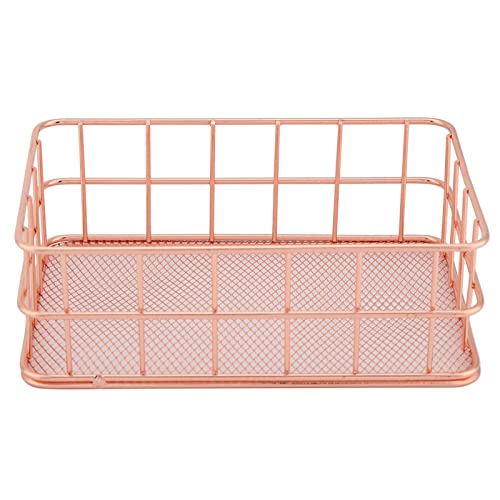 Tnfeeon Metallspeicherkorb Organizer, Roségold -Desktop -Halter mit Modernem Design für Büro -Wohnkultur, 9,6 X 6,5 X 2,6 Zoll (C) von Tnfeeon