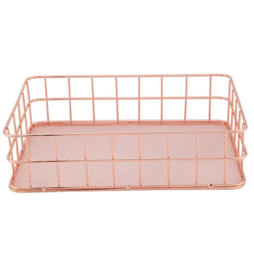 Tnfeeon Metallspeicherkorb Organizer, Roségold -Desktop -Halter mit Modernem Design für Büro -Wohnkultur, 9,6 X 6,5 X 2,6 Zoll (D) von Tnfeeon
