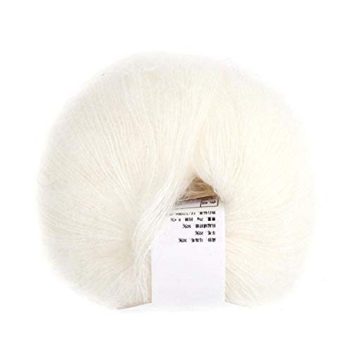 Tnfeeon Mohair Knit Soft Angora Langes Wollgarn Heiß mit Einer Häkelarbeit Beliebt für DIY Weave(Weiß) von Tnfeeon