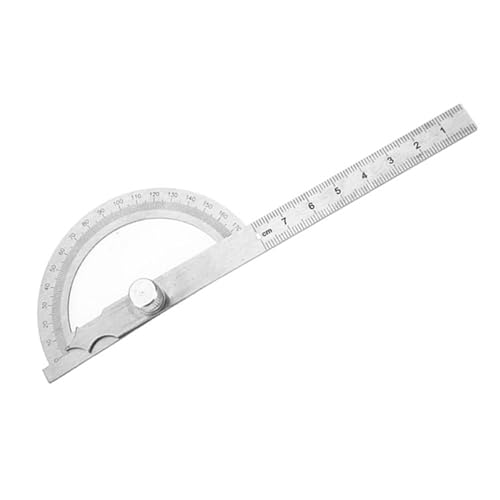 Tnfeeon Praktisch 0-180 Grad Edelstahl-Proteriometer Goniometer Winkelmesser 15 Cm Lineal (80 * 120 mm) von Tnfeeon