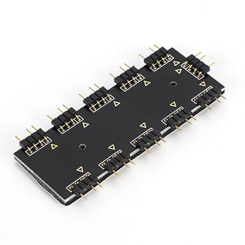 Tnfeeon RGB-Lüfterverlängerungskabel der Mutterplatte mit 10-Kanal-RGB-Würfel für PC Hub Easy Installation (5 V 3-Pin) von Tnfeeon