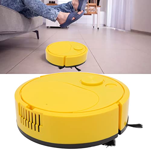 Tnfeeon Roboter-Staubsauger ABS-Material Netzkabel Wischmopp Multifunktionaler USB-Lade-Mini-Smart-Kehrroboter für Holzböden Fliesenteppich (Gelb) von Tnfeeon