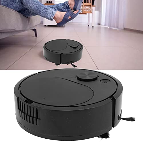 Tnfeeon Roboter-Staubsauger ABS-Material Netzkabel Wischmopp Multifunktionaler USB-Lade-Mini-Smart-Kehrroboter für Holzböden Fliesenteppich (Schwarz) von Tnfeeon