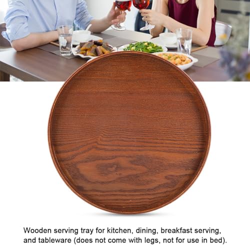 Tnfeeon Runde Holzservice -Tablett Stilvolle Food -Servergerichte für Tee und Kaffeküchen und Essgeschirr! (30 * 30 cm) von Tnfeeon