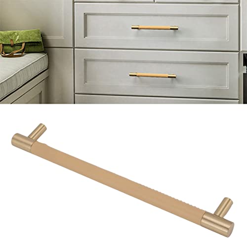 Tnfeeon Schranktür Griff Leichte Luxus Leder Messing Schrank Bar Ziehen Sie Home Kleiderschrank Schubladen Messing Leder Schrank Leichte Luxus (Beige) von Tnfeeon