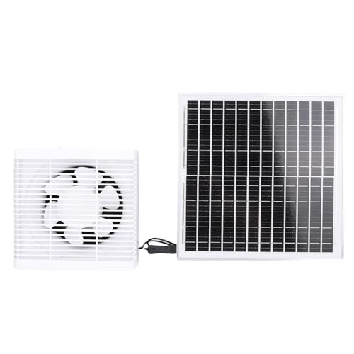 Tnfeeon Solarabluftventilator, Solarpanel Lüftungslüfter Kit 20W Solarpanel 6in Ableitungslüfungskit für Küchenbadezimmer Gewächshäuser Schuppen Haustierhäuser von Tnfeeon