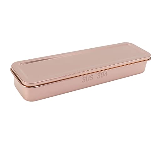 Tnfeeon Stäbchenlöffel -Gabel -Aufbewahrungsbox mit Deckel Zur Organisation von Küchenutensilien und Accessoires in Edelstahlmaterial mit Lebensmittelqualität (Roségold) von Tnfeeon