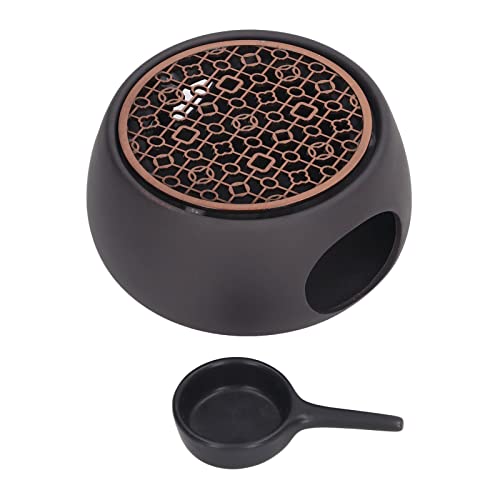 Tnfeeon Teekannewärmer Keramikkerzenheizung mit Eisenpolster für Haus Tee Kaffee Milch Lichtwärmer für Edelstahlglas Tassen Schwarz (C-Pad) von Tnfeeon
