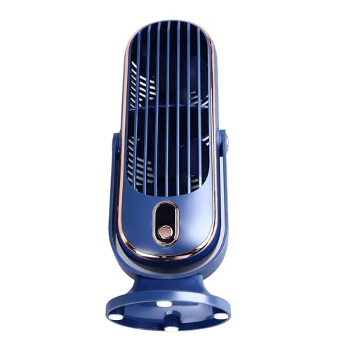 Tnfeeon Tisch-Turmventilator, 1800 MAh, Tragbarer USB-Turmventilator mit 5 Geschwindigkeiten, Bürstenlosem Motor, Schreibtisch-Lüfter für Auto, Heimbüro (BLUE) von Tnfeeon