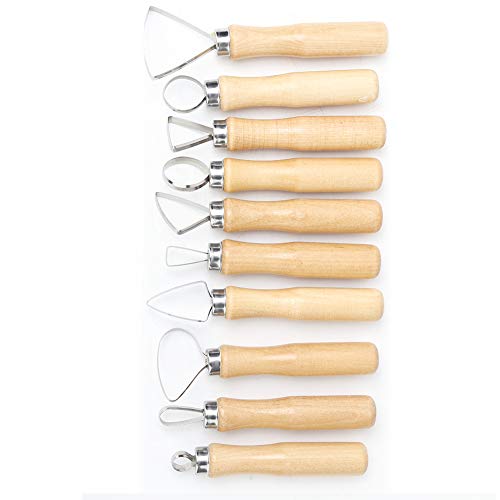Tnfeeon Tontopf -Skulpturenwerkzeuge, das Scharf Schneiden für Töpfer und Bildhauer 10pcs -Kit für Tonschnitzen, Ribbon Töpferfahrzeug Werkzeug für Lehmprojektkünstler Festgelegt Wird von Tnfeeon