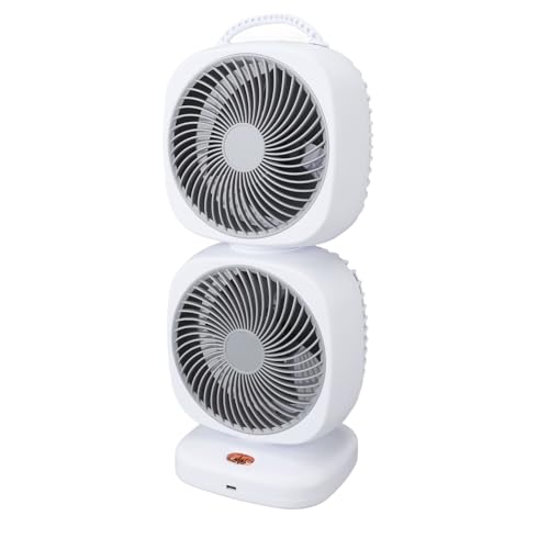 Tnfeeon Tragbarer Kleiner Oszillierender Tischlüfter mit 5 Geschwindigkeiten für das Camping in Home Office Grey, Wiederaufladbare Desktop -Doppelschicht -Turmventilator für Schlafzimmer oder Tnfeeon Tragbarer Kleiner Oszillierender Tischlüfter mit 5 Geschwindigkeiten für das Camping in Home Office Grey, Wiederaufladbare Desktop -Doppelschicht -Turmventilator für Schlafzimmer oder von Tnfeeon