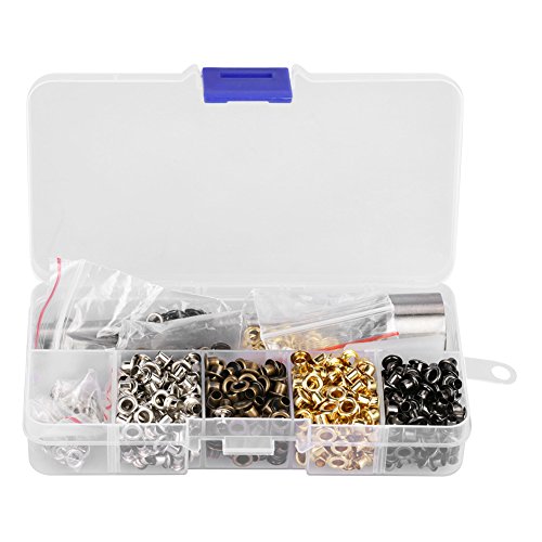 Tnfeeon Tülle Werkzeugsatz, Runde Öse Tülle Unterlegscheibe mit 3 Stück Handarbeitswerkzeug Set für Kleidung Schuhe Tasche Basteln DIY(3mm x 420pcs) von Tnfeeon