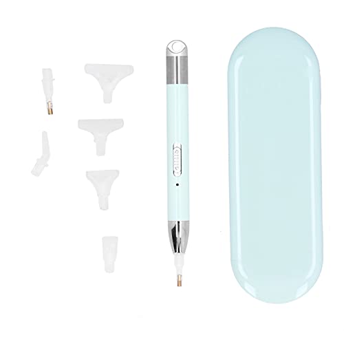 Tnfeeon USB -Leuchtanbieter -Bohrer -Stift für Diamantenmalereien Kreuzstichapplikationen und Nagelkunst mit Aufbewahrungsbox und Austauschbare Tipps (Glühender Punkt Pen Box-Matcha Green) von Tnfeeon