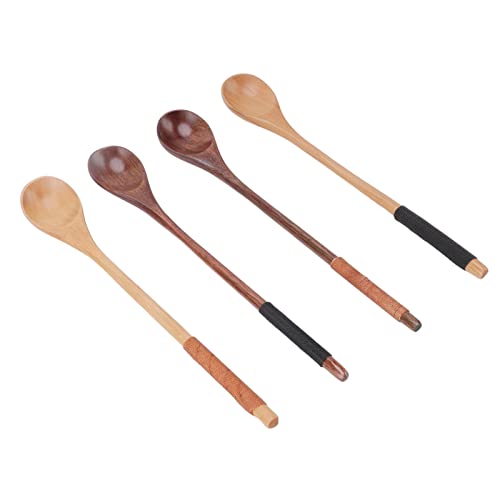 Tnfeeon Umweltfreundliche Materialien von Holzlöffeln, für Street Food and Camping, 4PCs von Tnfeeon