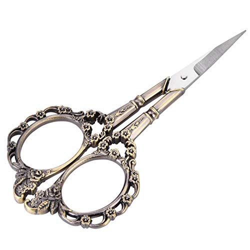 Vintage Klassische Pflaumenblütenschere Blumenmuster Handarbeit Stickerei Edelstahl Schneider Schere(Farbe # 1) von Tnfeeon
