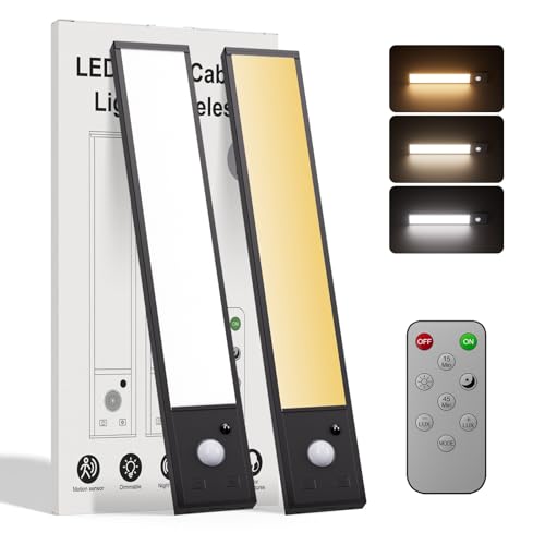 2 Stück Schrankbeleuchtung Led mit Bewegungsmelder,20cm 70LEDs Dimmbar Unterbauleuchte Küche Led,Lichtleiste Kabellos Aufladbar mit USB-C,Ultradünne Schranklicht Magnetische für Kleiderschrank Treppe von Tnight