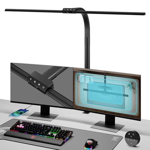 Tnight Schreibtischlampe LED Dimmbar,24W Doppelkopf Klemmbar Schreibtischlampen mit Schwanenhals für Homeoffice,Tischlampe für Monitor Einstellbare Helligkeit und Farbe Tnight Schreibtischlampe LED Dimmbar,24W Doppelkopf Klemmbar Schreibtischlampen mit Schwanenhals für Homeoffice,Tischlampe für Monitor Einstellbare Helligkeit und Farbe von Tnight