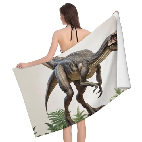 Velociraptor Dinosaur02 Mikrofaser-Badetuch (80 x 130 cm), übergroße, dicke Handtücher, super saugfähig von Tnnutp