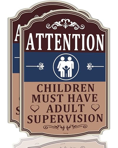 Metallschild mit Aufschrift "Attention Children Must Have Adult Supervision", für den Innen- und Außenbereich, 35,6 x 25,4 cm, reflektierend, rostfreies Aluminium, UV-geschützt, wasserdicht, stabil Metallschild mit Aufschrift "Attention Children Must Have Adult Supervision", für den Innen- und Außenbereich, 35,6 x 25,4 cm, reflektierend, rostfreies Aluminium, UV-geschützt, wasserdicht, stabil von Tnovog