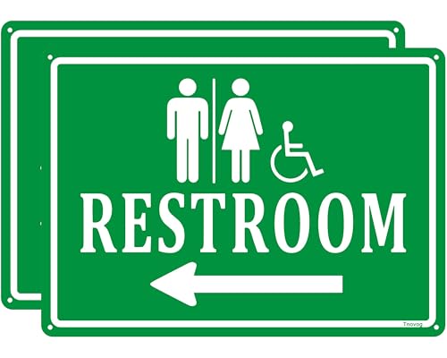 Schild mit Pfeil nach links, für Damen und Herren, Unisex, für Büro oder Geschäft, Badezimmer und Toilette, Tür oder Wand, 35,6 x 25,4 cm, Metall, reflektierend, rostfreies Aluminium, UV-geschützt Schild mit Pfeil nach links, für Damen und Herren, Unisex, für Büro oder Geschäft, Badezimmer und Toilette, Tür oder Wand, 35,6 x 25,4 cm, Metall, reflektierend, rostfreies Aluminium, UV-geschützt von Tnovog