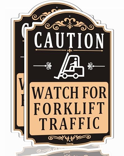 Sicherheitsschild mit Aufschrift "Caution – Aufschrift" für Gabelstaplerverkehr, 30,5 x 20,3 cm, Metall, reflektierend, rostfreies Aluminium, UV-geschützt, wasserdicht, stabil, einfache Montage, 2 Sicherheitsschild mit Aufschrift "Caution – Aufschrift" für Gabelstaplerverkehr, 30,5 x 20,3 cm, Metall, reflektierend, rostfreies Aluminium, UV-geschützt, wasserdicht, stabil, einfache Montage, 2 von Tnovog