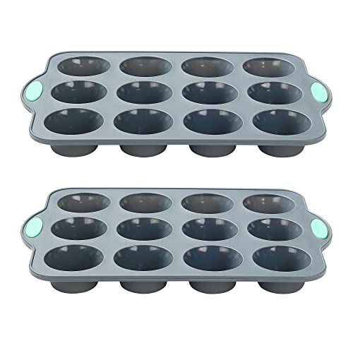 To encounter Silikon-Muffinform, 2er Pack 12-Tassen, Antihaft-Backformen, BPA-freie Muffinform mit metallverstärktem Rahmen für mehr Stabilität To encounter Silikon-Muffinform, 2er Pack 12-Tassen, Antihaft-Backformen, BPA-freie Muffinform mit metallverstärktem Rahmen für mehr Stabilität von To encounter