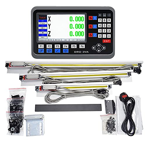 3 Achsen Digitalanzeige-kit ToAuTo Digital Anzeige mit 3 Axis Linear Maßstab für Mühle, Bohrmaschine, EDM ( 250mm + 350mm + 600 mm) von TOAUTO