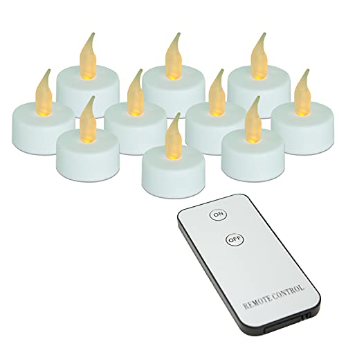 ToCi 10 Stück LED-Teelichter | Flammenlose Kerzen | Flackern Teelichter mit Fernbedienung | batteriebetrieben Dekoration für Weihnachten von ToCi
