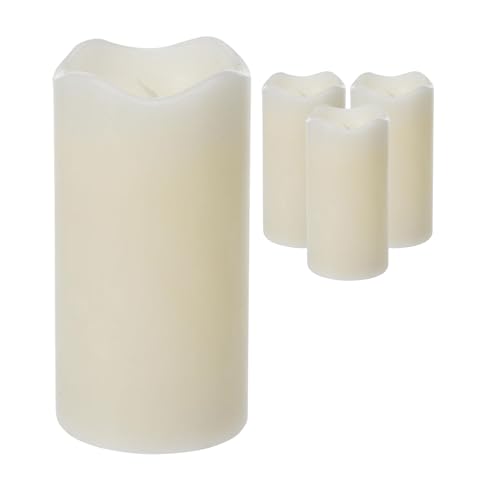 ToCi 4 x LED Kerzen Creme Ø 7 x 13 cm – Flammenlose Echtwachskerzen mit flackerndem Licht & Timer - LED-Stumpenkerzen mit An-/Ausschalter - Batteriebetriebene Dekokerzen für Advent & Zuhause ToCi 4 x LED Kerzen Creme Ø 7 x 13 cm – Flammenlose Echtwachskerzen mit flackerndem Licht & Timer - LED-Stumpenkerzen mit An-/Ausschalter - Batteriebetriebene Dekokerzen für Advent & Zuhause von ToCi