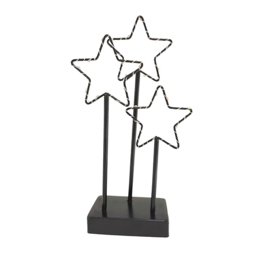 ToCi LED Deko-Stern 27 LEDs – Stern-Aufsteller aus Metall - Beleuchtete Deko 16 x 7,5 x 31 cm - Weihnachtsstern mit warmweißem Licht - Lichtstern für Tisch, Fensterbank & Regal von ToCi