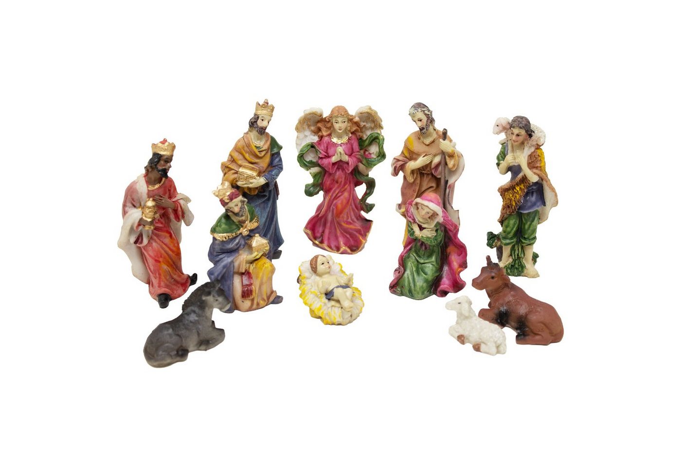 ToCi Krippenfigur Krippenfiguren Set Weihnachten mit 11 Figuren (bis 10 cm) für Krippen von ToCi
