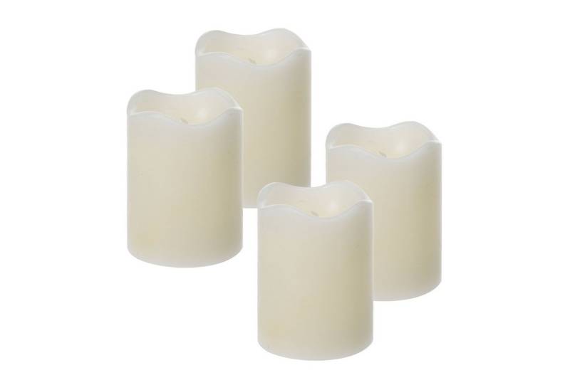 ToCi LED-Kerze LED-Kerze 4er-Set Timer Kerzenlicht Echtwachskerze Elfenbein Ø7x9cm von ToCi