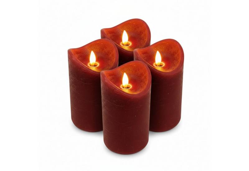 ToCi LED-Kerze 4x LED Echtwachs Kerzen Timer beweglicher Docht Dunkelrot Ø7.5 x10 cm ToCi LED-Kerze 4x LED Echtwachs Kerzen Timer beweglicher Docht Dunkelrot Ø7.5 x10 cm von ToCi
