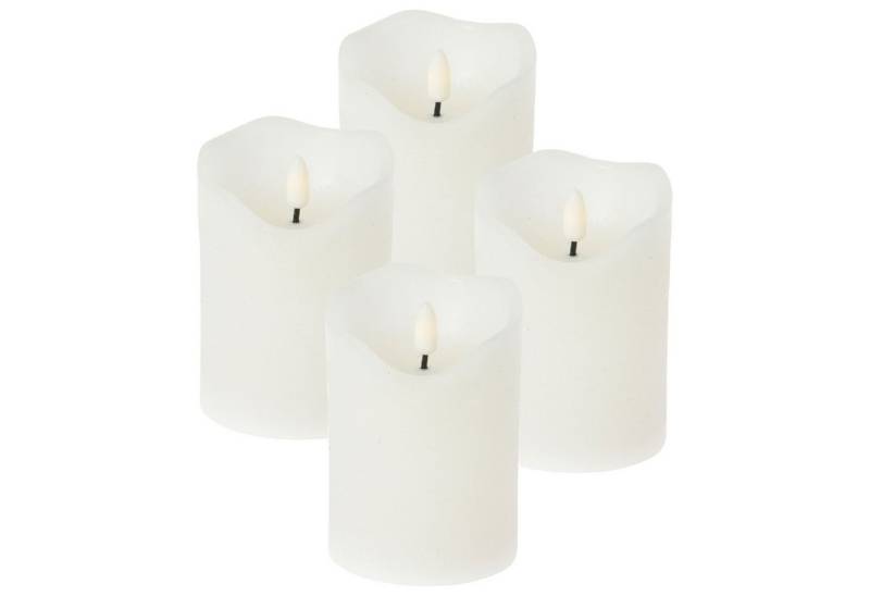 ToCi LED-Kerze 4er Set Echtwachs-Kerzen mit Timer : Weiß Schwarzer Docht von ToCi