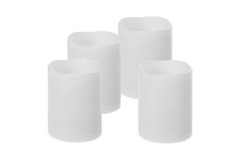 ToCi LED-Kerze LED-Kerze 4er-Set Timer Kerzenlicht Echtwachskerze Weiß Ø 5 x 6,5 cm von ToCi