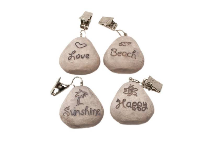 ToCi Tischtuchklammer Tischtuchbommel Set Beach Tischdeckenbeschwerer Stein Garten Deko, (8-tlg) von ToCi