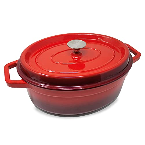 ToCis Big BBQ Bräter mit Deckel backofengeeignet | Gusseisen Topf eimailliert 33cm | Schmortopf 5.5 Liter Fassungsvermögen | Bräter Induktion geeignet | Kasserolle | Bratentopf in Farbe: rot ToCis Big BBQ Bräter mit Deckel backofengeeignet | Gusseisen Topf eimailliert 33cm | Schmortopf 5.5 Liter Fassungsvermögen | Bräter Induktion geeignet | Kasserolle | Bratentopf in Farbe: rot von ToCis Big BBQ