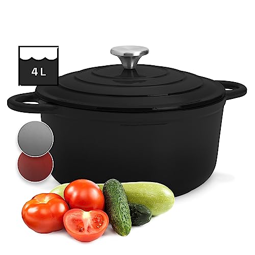 ToCis Big BBQ Emaillierter Gusseisen Topf, 4L Bräter, Auslaufsicherer Bräter mit Deckel Backofengeeignet, Kleiner Emaille Bräter mit Deckel, Spülmaschinenfester Bräter für Backofen und Induktion ToCis Big BBQ Emaillierter Gusseisen Topf, 4L Bräter, Auslaufsicherer Bräter mit Deckel Backofengeeignet, Kleiner Emaille Bräter mit Deckel, Spülmaschinenfester Bräter für Backofen und Induktion von ToCis Big BBQ