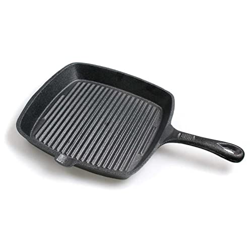 ToCis Big BBQ Gusseisenpfanne | rechteckige Grillpfanne Gusseisen mit Riffelung (22,5x22,5cm) | Gusspfanne Gasgrill geeignet auch Induktion | Gusseisenpfanne Grill | Steakpfanne | Pfanne Gusseisen von ToCis Big BBQ