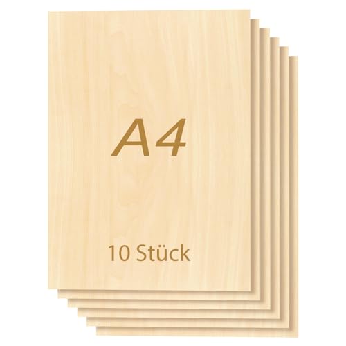 ToCome 10 Stück 3mm Sperrholz A4 Linde Sperrholzplatte Laserfähig 297 x 210 x 3mm Linden Holzplatte Plywood 3mm Holz für Laser ToCome 10 Stück 3mm Sperrholz A4 Linde Sperrholzplatte Laserfähig 297 x 210 x 3mm Linden Holzplatte Plywood 3mm Holz für Laser von ToCome