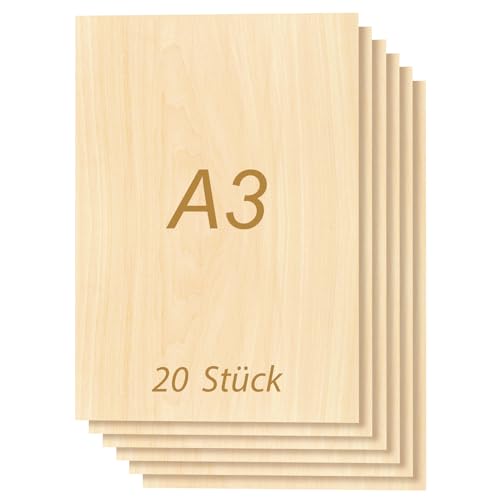 Tocome 20 Stück A3 Sperrholz Linde 420 x 297 x 3mm Laserfähig Sperrholzplatte 3mm Linden Holzplatten Plywood Holz für laser Tocome 20 Stück A3 Sperrholz Linde 420 x 297 x 3mm Laserfähig Sperrholzplatte 3mm Linden Holzplatten Plywood Holz für laser von ToCome