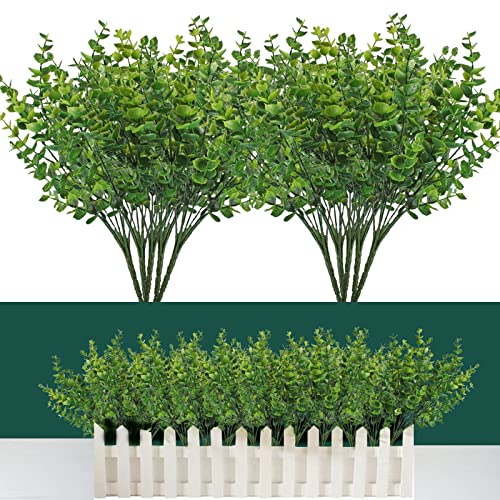 ToKinCen 10pc Künstliche Pflanzen Kunstpflanzen Faux Shrubs künstliche Pflanzen Kunststoff Grünsträucher Sträucher UV-beständige Kunstpflanzen Gras Sträucher für Innen Außen Haus Garten Dekoration von ToKinCen