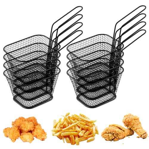 TOKINCEN 8 Stück Frittierkorb Klein Schwarz Servierkörbchen Edelstahl für Pommes Mini Pommes Körbchen Pommeskörbchen Friteusenkorb zum Servieren für Pommes Frites Garnelen Zwiebelringen TOKINCEN 8 Stück Frittierkorb Klein Schwarz Servierkörbchen Edelstahl für Pommes Mini Pommes Körbchen Pommeskörbchen Friteusenkorb zum Servieren für Pommes Frites Garnelen Zwiebelringen von ToKinCen
