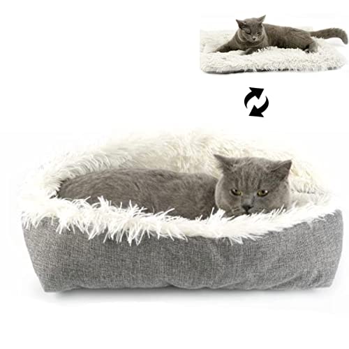 ToKinCen Katzendecke Flauschig und Weic,Katzendecke Für Katzen Katzenbett Haustierbett Plüsch Weich Katze Schlafen Bett Katzensofa Flauschige Katzenbett Katzendecke(Weiß) von ToKinCen