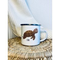 Tasse Personalisiert // Kinder Emaille// Becher Schildkröte von ToLeJu