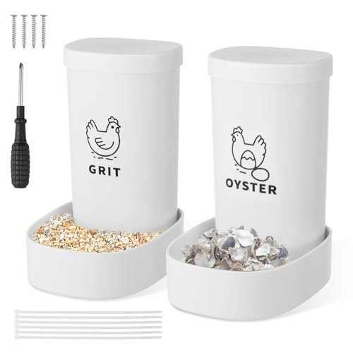 2 Stuck Grit Feeder ABS Chicken Grit Dispenser Oyster Verdauungshilfen Robust Langlebig Shell Feeder Ausgewogene Ernährung Austernschalenfuttermittel für Hühnerstall von Toaboa