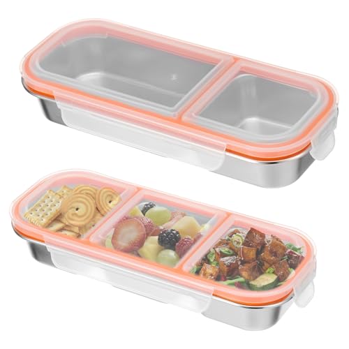 2pcs Snack Behälter -Kompartiment -Gewürzbox mit Leckdosendeckel 304 Edelstahl geteilt Snack Food Storage Container für Kinder Erwachsene 2pcs Snack Behälter -Kompartiment -Gewürzbox mit Leckdosendeckel 304 Edelstahl geteilt Snack Food Storage Container für Kinder Erwachsene von Toaboa