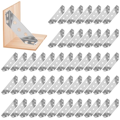 Dreiecksstütze aus Edelstahl 50pcs Möbel Eckverbinder Ohne Schraube Edelstahl Winkel Klammern Dreieck Form Ecke Klammer Möbelverbinder zur Verstärkung und Reparatur von Schrank Tisch Stuhl (C) von Toaboa