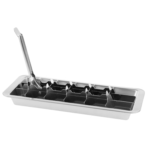 Eiswürfelform Edelstahl 28.5x12x3cm Eiswürfelform mit Herbeleinsatz 18 Eisfächer Eiswürfelbereiter Edelstahl zur Herstellung von Eiswürfeln, Babynahrung, Suppe von Toaboa